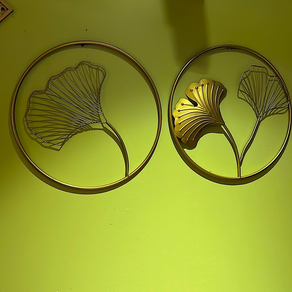 Gold Wall Decor Metal Leaf Wall Decor Modern Minimalist Gold Metal Wall Art